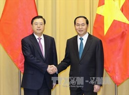 Chủ tịch nước tiếp Ủy viên trưởng Nhân đại Trung Quốc Trương Đức Giang